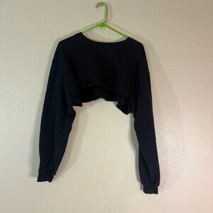 Joah Brown Black Cropped Sweatshirt OS